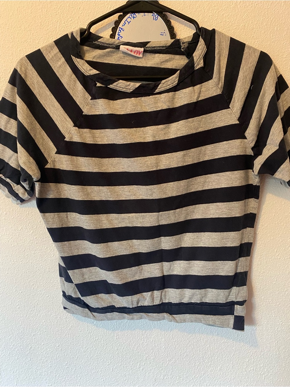 Target Black & Gray Striped Short-Sleeve Kids Tee
